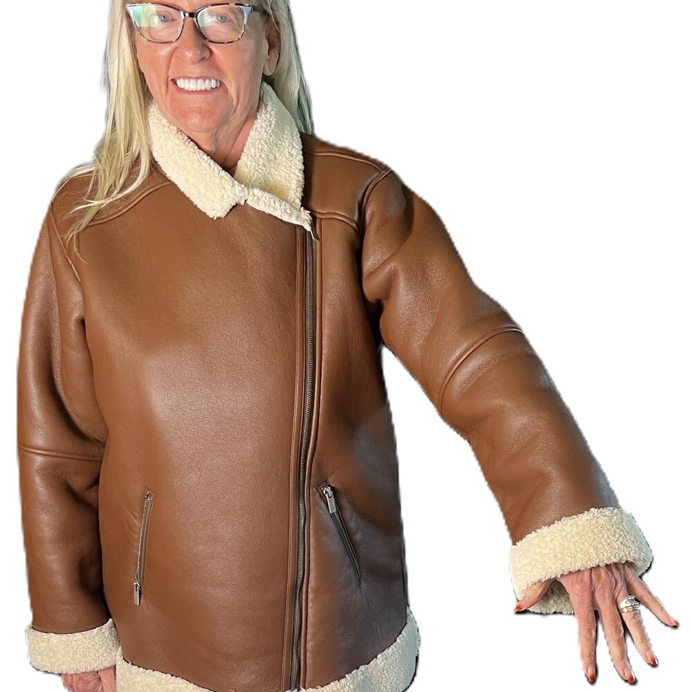 Splendid Brown Shearling Jacket - image 3